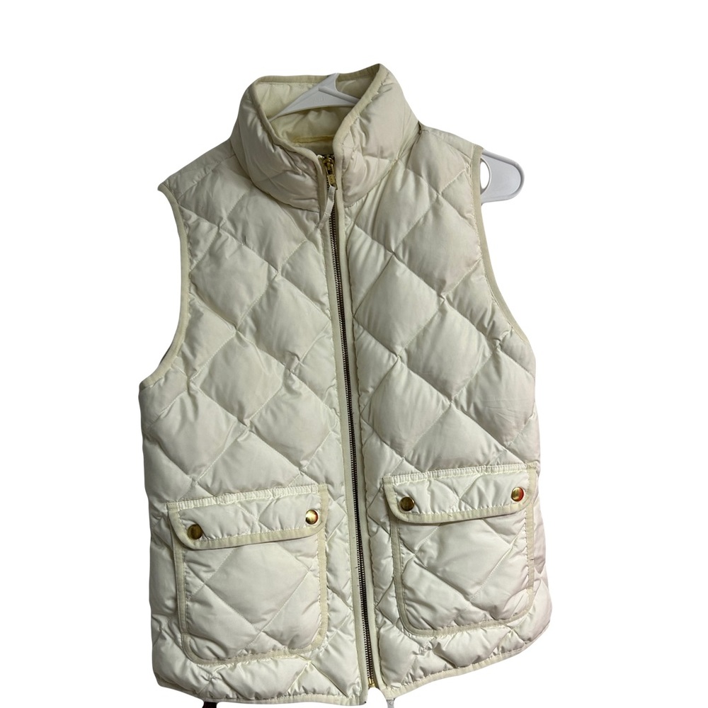 Jcrew quilted vest white cream color